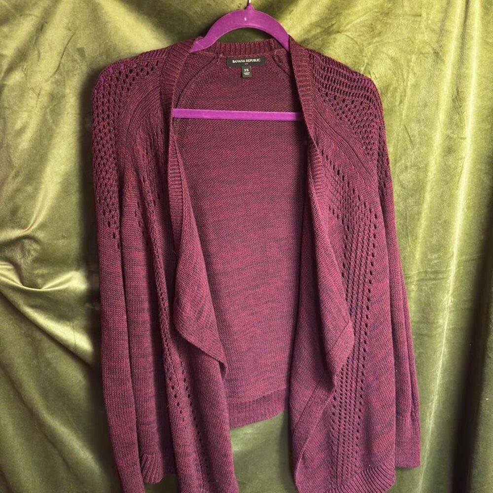Banana-republic Women's Burgundy and Purple Cardigan